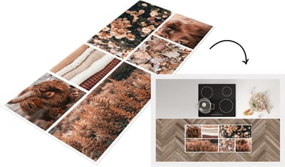 Keukenloper - Loper keuken - Schotse hooglander - Collage - Herfst - 120x50 cm - Keukenloper vinyl