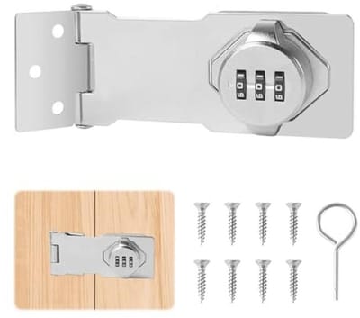 Veiligheidsoverval met Cijferslot voor Kasten en Deuren - Zilver, 11,5 cm, Drie Gaten
