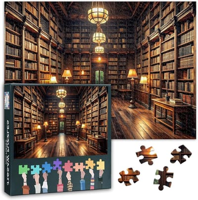 Puzzels 1000 stukjes - Volwassen puzzel familiespel - Ontspanning en geheugen - Antiek boekontwerp - 70 x 50 cm