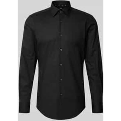 BOSS Hank slim fit overhemd - popeline - zwart - Strijkvriendelijk - Boordmaat: 38