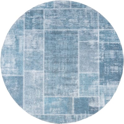 Veer Carpets Karpet mijnen rond grijs/blauw ø120 cm