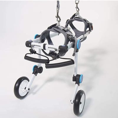 Huisdier Rolstoel - Hondenkar Looprek - Ondersteuning Lopen - Verstelbaar Frame - Voor Honden 27-45kg - Zilver