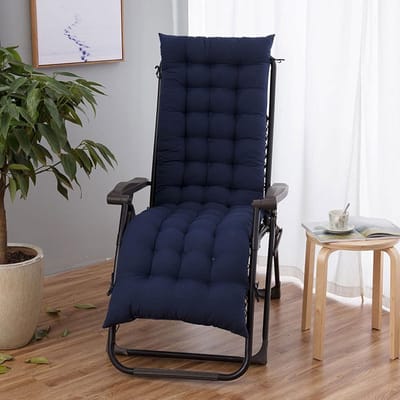 Ligstoel Kussen - Buitenstoel Kussen - Ontspannen Buiten - Extra Dikke Vulling - 120 cm - Marineblauw