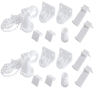 Dailygoods- Rolhouder Set van 2 - Klemsteunen zonder boren - Geschikt voor 17 mm - Verduisteringsrolgordijn - Duurzaam PVC - Eenvoudige installatie - Gordijnhouder