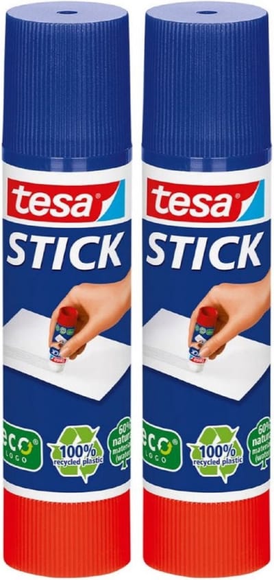 2x Tesa lijmstift 10 gram - Hobbymateriaal/knutselbenodigdheden - Lijmstiften - Plakken/lijmen - Knutselen - Knutsellijm voor kinderen/jongens/meisjes