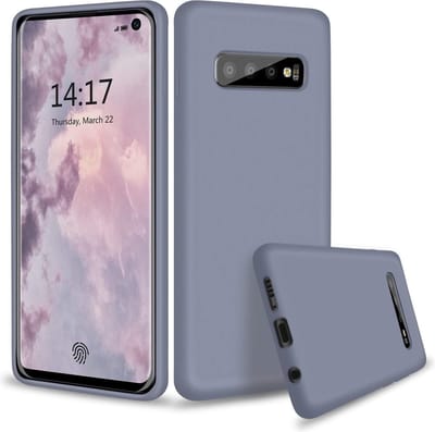 Hoesje Geschikt Voor Samsung Galaxy S10 Hoesje - Fluweelzachte Microvezel Siliconen Back Cover – Grijs
