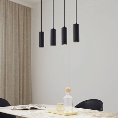 Lindby - hanglamp - 4lichts - Metaal - H: 18 cm - GU10 - zwart