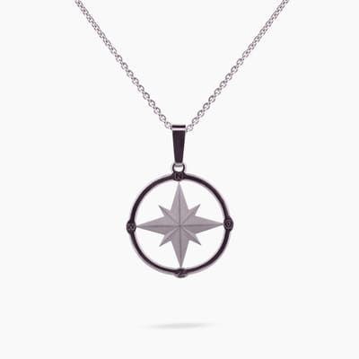 Pinchme Charms - Kleine Windroos bedel 20 mm  – Richting in stilte - Echt zilver - Handgemaakt in Nederland - Luxe cadeauverpakking - Ketting Sieraden
