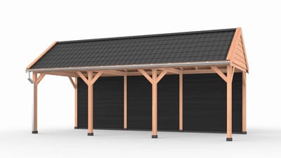 Douglas overkapping zadeldak, 750 x 300, met achterwand, Westwood Ruiter Basic