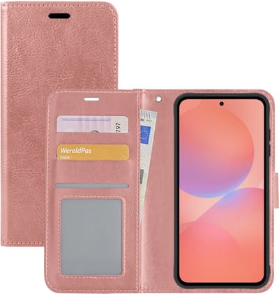 Hoesje - Met Pasjeshouder - Geschikt voor Samsung Galaxy A36 - Luxe Bookcase Portemonee - Flip Case - Kunstleer Book Case - Flipcase - Book Cover - Walletcase - Portemonneehoes - Rosé goud