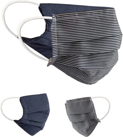 Set van 2 Unisex Community Masks - Reversibele Muil- en Neuskappen van Katoen