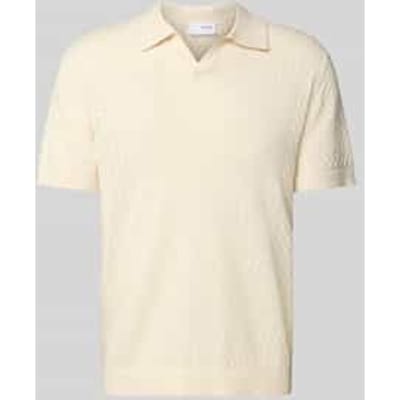 Regular fit poloshirt in gehaakte look, model 'LINO'