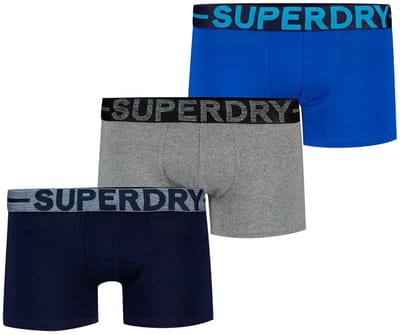 Superdry BOXER TRIPLE PACK Heren Onderbroek - Raven Black Marl