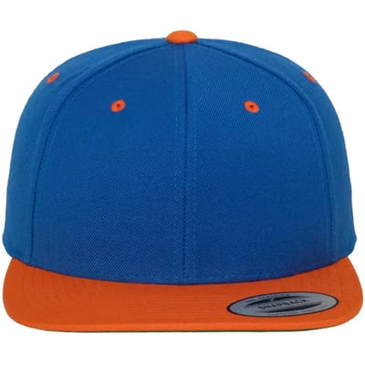 Flexfit - Classic Snapback Twee Kleuren Pet - Koninklijk Blauw / Oranje