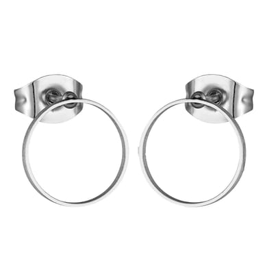 Aramat Jewels | Oorbellen | Open Cirkel Oorbellen Zilverkleur – 10mm | | | |10mm | Staal | Kinderen, Volwassenen | Verkleurd niet