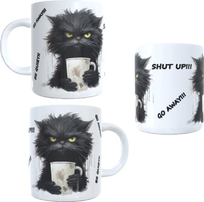 Beker - mok boze zwarte kat - angry black cat