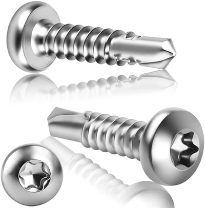 Set van 120 Zelfborende Schroeven met Lenskop M4.2 x 16 mm - Ronde Kop, Roestvrij Staal, Ideaal voor Metalen Daken en Bevestigingen