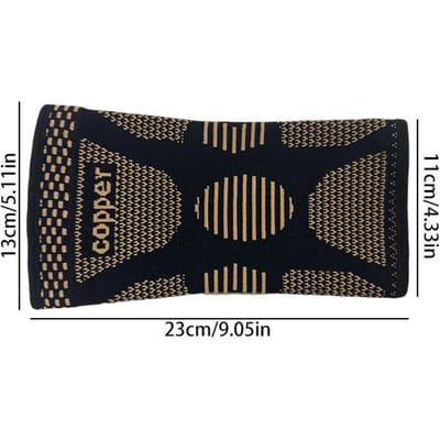 Genouillères à ions de cuivre Tennis Basketball Sport Coude Protection Anti-Entorse Articulaire Douleur Support de Coude Outil de Compression L noir