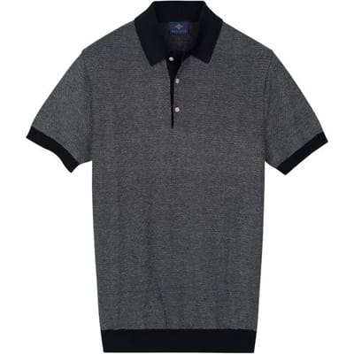 Baileys Polo Knitted Two-Tone Jacquard Texture Navy / male