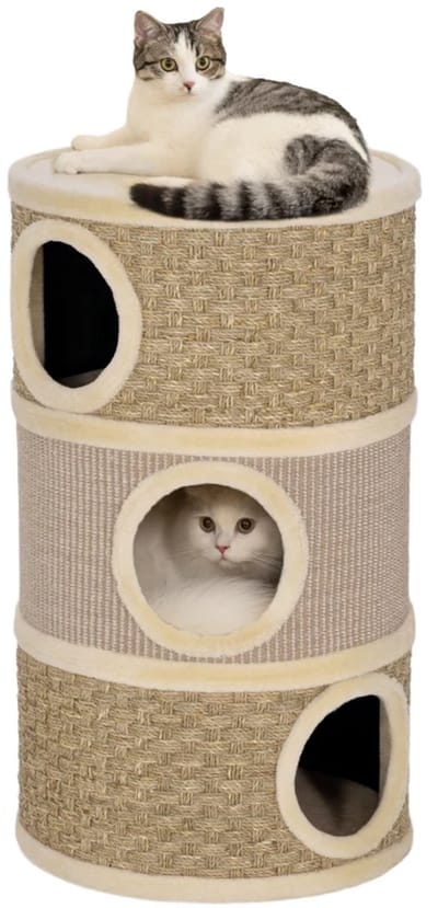Krabton voor katten - Kattenhuis - Voor buiten - Hok - Kooi - Bench - Ren - duurzaam - Khaki en koffiebruin