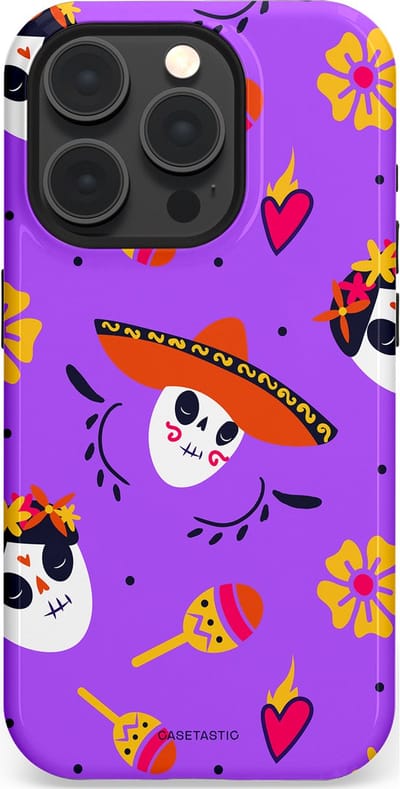 Casetastic Hoesje Geschikt voor Apple iPhone 15 Pro Magsafe - Stijlvolle Beschermende Duo-layer Case - Muertos sombrero