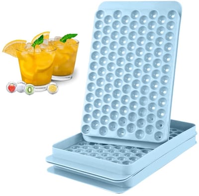 Dailygoods- IJsblokjesvorm Groot - IJsblokjesvormen met Deksel - BPA Vrij - Ruimtebesparend - Stapelbaar - 104 Stuks - Ijsballen