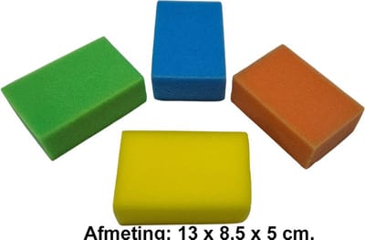 Rojafit Bad- en Douche Spons - Soft - Voordeelset 3 Stuks !! - Multicolor - Afmeting: 13 x 8,5 x 5 cm.
