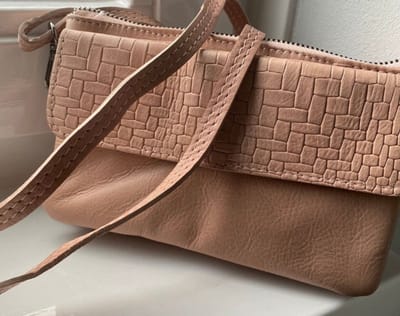 Bag Leather - leren dames crossbody tas - roze - handtas - echt leer - leder - luxe schoudertas - lady - moeder