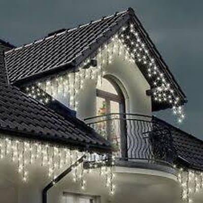 Kerstverlichting met ijspegeleffect kerstversiering - 360 Warm Wit Ijspegelverlichting - 7m