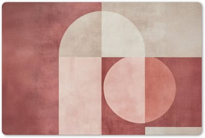 Placemats 45x30 cm - Placemat kunststof - 1 stuk - Figuren - Abstract - Roze - Borden onderleggers - Decoratie voor op tafel - Keuken tafeldecoratie accessoires - Vinyl onderlegger - Tafelversiering