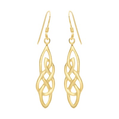 WeLoveSilver oorhangers - sterling zilver - keltische knoop - gold plated
