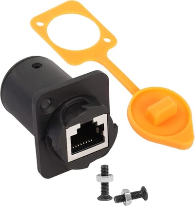 Netwerk Connector Adapter - Koppeler Extender - Netwerk Verlengen - Waterdicht Stofkap - Paneel Mount - Zwart