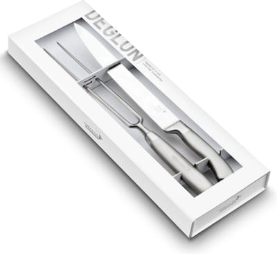Déglon Cadeauset – Snijmes 22 cm & Vleesvork 21 cm – Duurzaam Roestvrij Staal – Stijlvol & Functioneel