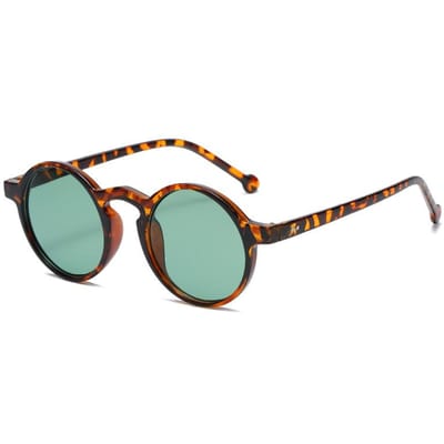 Premium Kleine Ronde Zonnebril Dames Vintage Designer Bruine Zonnebril Rond Montuur Klinknagel Tinten Vrouwelijke Dames UV400