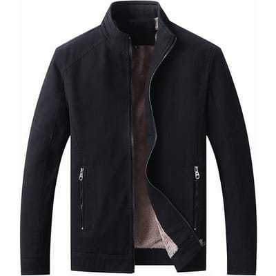 Nieuwe Herfst- en Winterherenjas Koreaanse Stijl Casual Velvet Verdikte Puur Katoen Gewassen Jas XXXXL black
