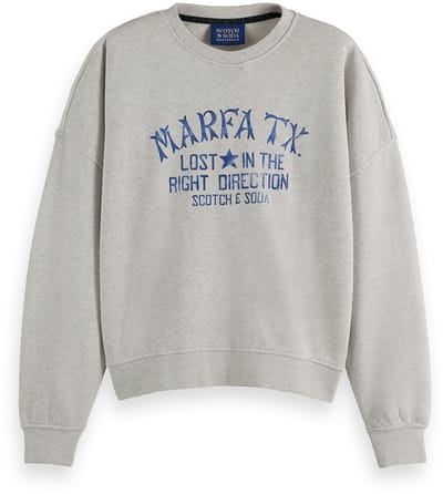 Scotch & Soda Denim Graphic Oversized Fit Sweatshirt
