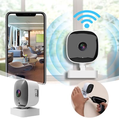 Kleuren nachtzichtcamera, ondersteunt 24/7 opname en slimme alarmen, 2.4G wifi-binnencamera, geschikt voor woningen, terrassen, tuinen, boerderijen, eenvoudig te installeren.