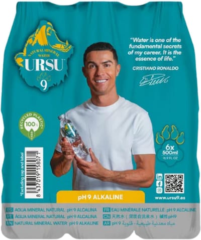 Ursu9 Alkaline Water PET 500 ml – 6 Flessen | Natuurlijk Mineraalwater pH 9