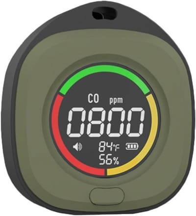 Gasdetector CO - Luchtkwaliteit monitor - Veiligheid binnenshuis - Realtime LED-scherm - 100 x 100 x 10 mm - Groen