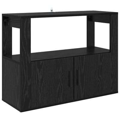 vidaXL - Dressoir - Zwart - eiken - 80 - x - 30 - x - 60 - cm - Bewerkt - hout