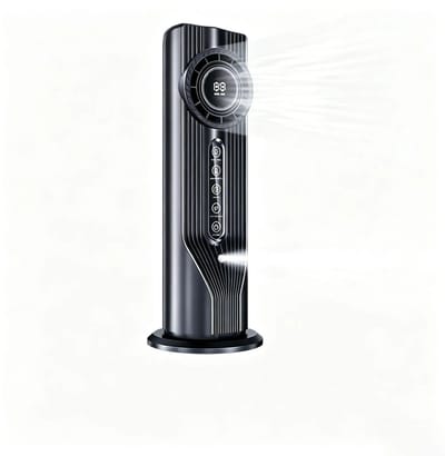 Mini aircooler - 6 snelheden, USB, watertank, timer, luchtkoeler voor bureau slaapkamer en thuiswerkplek - Grijs
