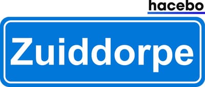 Hacebo - Plaatsnaam Sticker - 29x10 CM - Zuiddorpe sticker - Verkeersborden sticker - grappige cadeaus - Zuiddorpe