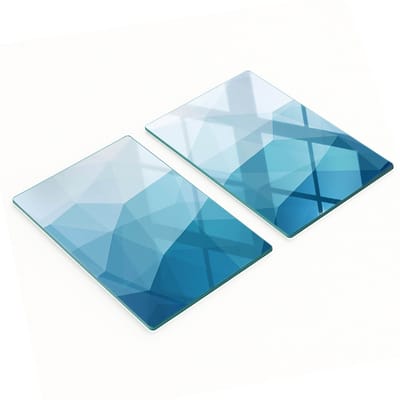 Decoratieve glazen serveerplanken voor snacks, abstract ontwerp, 2x40x52 cm