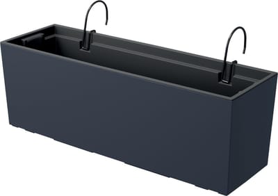 Prosperplast - Urbi Case Bloempot met inzet en hanger - Balkopot (580x180x195mm, Antraciet)