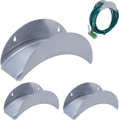 3x tuinslanghouder muur - metaal - voor 30 m 1/2" tuinslang - wandslanghouder
