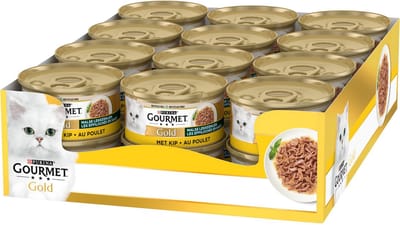 Gourmet Gold Malse Lekkernijen – Kattenvoer Natvoer – Kip – 24 x 85 g