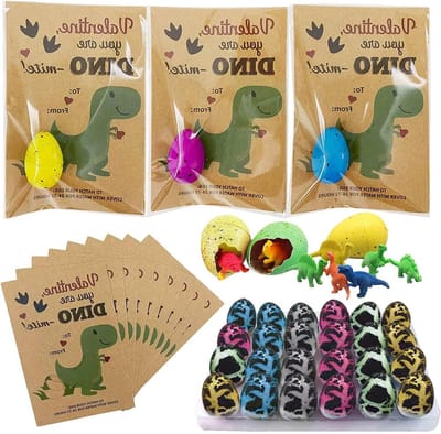 Dinosaurus Uitbroedkaarten - Magische Groei Eieren - Kinderfeestje Vieren - Zelf Uitbroedende Dinosaurus - 24 Stuks - Willekeurige Kleuren