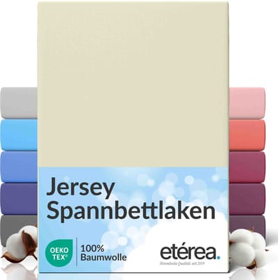etérea Jersey Hoeslaken 180x200 - 200x200 cm Oekotex Made in Green - 100% katoen - Natuur