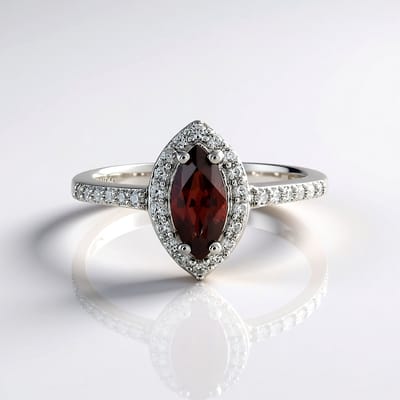Cavill - Elegante damesring 925 Sterling Zilver platina - Roze marquise zirkoon 1,13 ct & 30 kleine zirkonia's - Sieraden