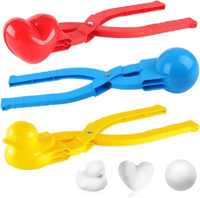 Sneeuwbaltang Set - Sneeuwbalmaker - Buiten Spelen - 3 Leuke Vormen - 34 cm - Willekeurig